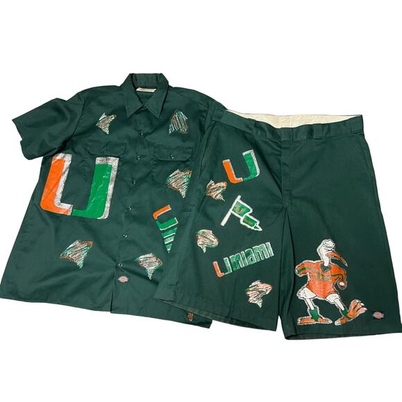Miami Hurricanes One of a Kind Halftime Show Band AOP Costume 1/1 RARE SZ XL 40 - Picture 1 of 9